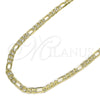 Oro Laminado Basic Necklace, Gold Filled Style Figaro Design, Polished, Golden Finish, 04.213.0144.18 (0.80 Gauge, 03 MM Thickness, 18 Inches Length)