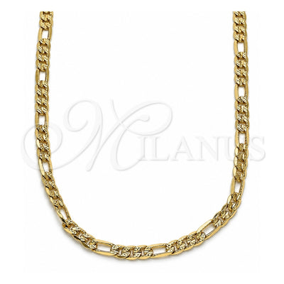 Oro Laminado Basic Necklace, Gold Filled Style Figaro Design, Polished, Golden Finish, 04.213.0144.18 (0.80 Gauge, 03 MM Thickness, 18 Inches Length)