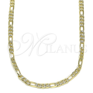 Gold Filled Necklace — Basic Necklace Figaro Design Polished 04. 0.80 Gauge — main product view — SKU 144288 | Oro Laminado collar — básico Necklace Figaro diseño pulido 04. 0.80 Gauge — SKU 144288