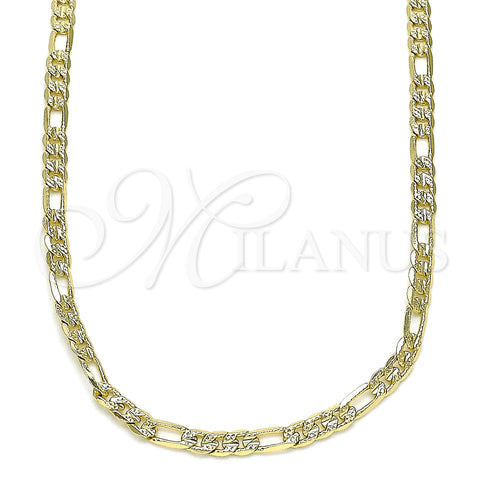 Oro Laminado Basic Necklace, Gold Filled Style Figaro Design, Polished, Golden Finish, 04.213.0144.18 (0.80 Gauge, 03 MM Thickness, 18 Inches Length)
