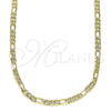 Oro Laminado Basic Necklace, Gold Filled Style Figaro Design, Polished, Golden Finish, 04.213.0144.18 (0.80 Gauge, 03 MM Thickness, 18 Inches Length)