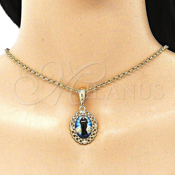 Gold Filled Pendant — Religious Pendant San Benito and Heart Design with — alternate product view — SKU 144291 | Oro Laminado dije — Religious Pendant San Benito and corazón diseño with — SKU 144291