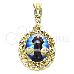 Gold Filled Pendant — Religious Pendant San Benito and Heart Design with — main product view — SKU 144291 | Oro Laminado dije — Religious Pendant San Benito and corazón diseño with — SKU 144291