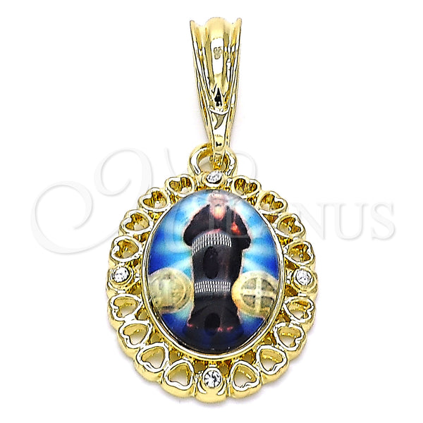 Gold Filled Pendant — Religious Pendant San Benito and Heart Design with — main product view — SKU 144291 | Oro Laminado dije — Religious Pendant San Benito and corazón diseño with — SKU 144291