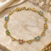Oro Laminado Fancy Bracelet, Gold Filled Style Butterfly and Heart Design, with Multicolor Crystal, Polished, Golden Finish, 03.386.0013.08 (06 MM Thickness, 8 Inches Length)