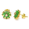 Gold Filled Ring — Stud Earring Flower Design with Green and White — alternate product view — SKU 144319 | Oro Laminado anillo — Stud Earring flor diseño with Green and blanco — SKU 144319
