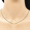 Oro Laminado Basic Necklace, Gold Filled Style Miami Cuban Design, Polished, Golden Finish, 04.213.0090.16