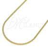 Oro Laminado Basic Necklace, Gold Filled Style Miami Cuban Design, Polished, Golden Finish, 04.213.0090.16