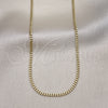Oro Laminado Basic Necklace, Gold Filled Style Miami Cuban Design, Polished, Golden Finish, 04.213.0090.16