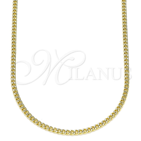 Oro Laminado Basic Necklace, Gold Filled Style Miami Cuban Design, Polished, Golden Finish, 04.213.0090.16 (02 MM Thickness, 16 Inches Length)