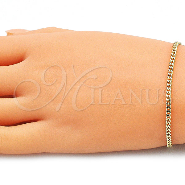 Gold Filled Bracelet — Basic Bracelet Miami Cuban Design Polished 04. 03 — alternate product view — SKU 144334 | Oro Laminado brazalete — básico Bracelet Miami Cuban diseño pulido 04. 03 — SKU 144334