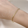 Oro Laminado Basic Bracelet, Gold Filled Style Miami Cuban Design, Polished, Golden Finish, 04.213.0095.07 (03 MM Thickness, 7 Inches Length)