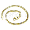 Oro Laminado Basic Bracelet, Gold Filled Style Miami Cuban Design, Polished, Golden Finish, 04.213.0095.07 (03 MM Thickness, 7 Inches Length)