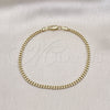Oro Laminado Basic Bracelet, Gold Filled Style Miami Cuban Design, Polished, Golden Finish, 04.213.0095.07 (03 MM Thickness, 7 Inches Length)
