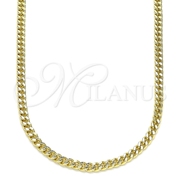 Oro Laminado Basic Necklace, Gold Filled Style Miami Cuban Design, Polished, Golden Finish, 04.213.0095.16 (03 MM Thickness, 16 Inches Length)