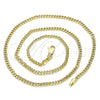 Oro Laminado Basic Necklace, Gold Filled Style Miami Cuban Design, Polished, Golden Finish, 04.213.0095.18 (03 MM Thickness, 18 Inches Length)