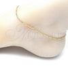 Oro Laminado Basic Anklet, Gold Filled Style Figaro Design, Polished, Golden Finish, 04.213.0238.10 (02 MM Thickness, 10 Inches Length)
