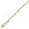 Oro Laminado Basic Anklet, Gold Filled Style Figaro Design, Polished, Golden Finish, 04.213.0238.10 (02 MM Thickness, 10 Inches Length)