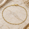 Oro Laminado Basic Anklet, Gold Filled Style Figaro Design, Polished, Golden Finish, 04.213.0238.10 (02 MM Thickness, 10 Inches Length)