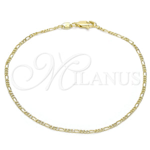 Gold Filled Anklet — Basic Anklet Figaro Design Polished 04. 02 MM — main product view — SKU 144337 | Oro Laminado tobillera — básico Anklet Figaro diseño pulido 04. 02 MM — SKU 144337