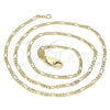 Oro Laminado Basic Necklace, Gold Filled Style Figaro Design, Polished, Golden Finish, 04.213.0238.18 (02 MM Thickness, 18 Inches Length)