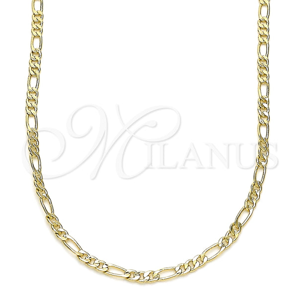 Oro Laminado Basic Necklace, Gold Filled Style Figaro Design, Polished, Golden Finish, 04.213.0238.18 (02 MM Thickness, 18 Inches Length)