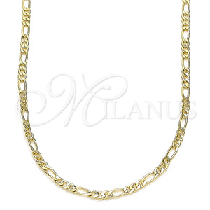 Gold Filled Necklace — Basic Necklace Figaro Design Polished 04. 02 MM — main product view — SKU 144340 | Oro Laminado collar — básico Necklace Figaro diseño pulido 04. 02 MM — SKU 144340