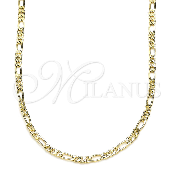 Gold Filled Necklace — Basic Necklace Figaro Design Polished 04. 02 MM — main product view — SKU 144340 | Oro Laminado collar — básico Necklace Figaro diseño pulido 04. 02 MM — SKU 144340