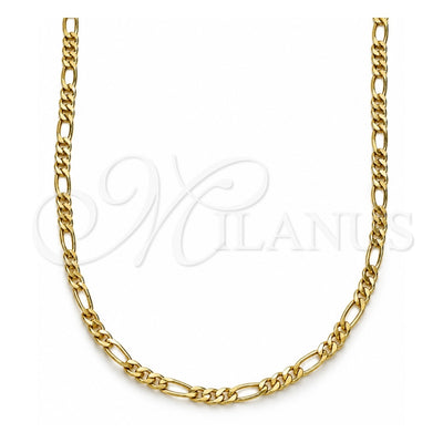 Oro Laminado Basic Necklace, Gold Filled Style Figaro Design, Polished, Golden Finish, 04.213.0238.22 (02 MM Thickness, 22 Inches Length)