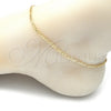 Oro Laminado Basic Anklet, Gold Filled Style Figaro Design, Polished, Golden Finish, 04.213.0239.10 (03 MM Thickness, 10 Inches Length)