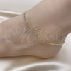 Oro Laminado Basic Anklet, Gold Filled Style Figaro Design, Polished, Golden Finish, 04.213.0239.10 (03 MM Thickness, 10 Inches Length)
