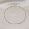 Oro Laminado Basic Anklet, Gold Filled Style Figaro Design, Polished, Golden Finish, 04.213.0239.10 (03 MM Thickness, 10 Inches Length)