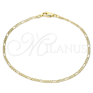 Gold Filled Anklet — Basic Anklet Figaro Design Polished 04. 03 MM — main product view — SKU 144343 | Oro Laminado tobillera — básico Anklet Figaro diseño pulido 04. 03 MM — SKU 144343
