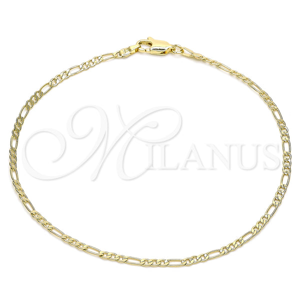 Gold Filled Anklet — Basic Anklet Figaro Design Polished 04. 03 MM — main product view — SKU 144343 | Oro Laminado tobillera — básico Anklet Figaro diseño pulido 04. 03 MM — SKU 144343