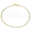 Oro Laminado Basic Anklet, Gold Filled Style Figaro Design, Polished, Golden Finish, 04.213.0239.10 (03 MM Thickness, 10 Inches Length)