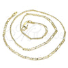 Oro Laminado Basic Necklace, Gold Filled Style Figaro Design, Polished, Golden Finish, 04.213.0239.18 (03 MM Thickness, 18 Inches Length)