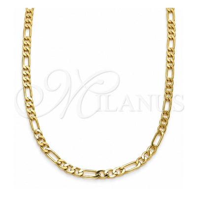 Oro Laminado Basic Necklace, Gold Filled Style Figaro Design, Polished, Golden Finish, 04.213.0239.18 (03 MM Thickness, 18 Inches Length)