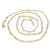 Oro Laminado Basic Necklace, Gold Filled Style Figaro Design, Polished, Golden Finish, 04.213.0239.20 (03 MM Thickness, 20 Inches Length)