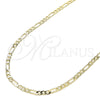 Oro Laminado Basic Necklace, Gold Filled Style Figaro Design, Polished, Golden Finish, 04.213.0239.24 (03 MM Thickness, 24 Inches Length)