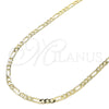 Oro Laminado Basic Necklace, Gold Filled Style Figaro Design, Polished, Golden Finish, 04.213.0239.24 (03 MM Thickness, 24 Inches Length)