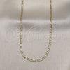 Oro Laminado Basic Necklace, Gold Filled Style Figaro Design, Polished, Golden Finish, 04.213.0239.24 (03 MM Thickness, 24 Inches Length)