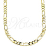 Oro Laminado Basic Necklace, Gold Filled Style Figaro Design, Polished, Golden Finish, 04.213.0241.20 (120 Gauge, Thickness, 20 Inches Length)