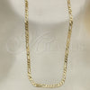 Oro Laminado Basic Necklace, Gold Filled Style Figaro Design, Polished, Golden Finish, 04.213.0241.24 (120 Gauge, Thickness, 24 Inches Length)