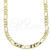 Oro Laminado Basic Necklace, Gold Filled Style Figaro Design, Polished, Golden Finish, 04.213.0241.24 (120 Gauge, Thickness, 24 Inches Length)