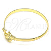 Oro Laminado Individual Bangle, Gold Filled Style Dolphin Design, with White Micro Pave and White Cubic Zirconia, Polished, Golden Finish, 07.192.0039.04 (05 MM Thickness, Size 4 (2.25 Diameter))