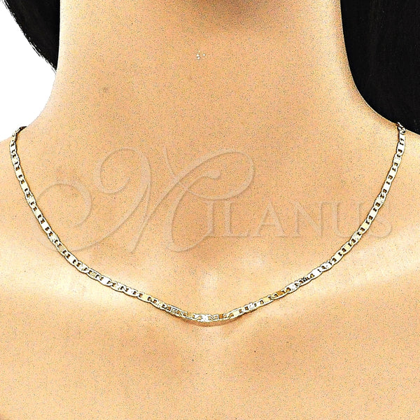 Gold Filled Necklace — Basic Necklace Mariner Design Diamond Cutting 04. 03 — alternate product view — SKU 144367 | Oro Laminado collar — básico Necklace Mariner diseño Diamond Cutting 04. 03 — SKU 144367