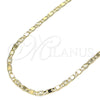 Oro Laminado Basic Necklace, Gold Filled Style Mariner Design, Diamond Cutting Finish, Golden Finish, 04.213.0242.22 (03 MM Thickness, 22 Inches Length)