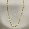 Oro Laminado Basic Necklace, Gold Filled Style Mariner Design, Diamond Cutting Finish, Golden Finish, 04.213.0242.22 (03 MM Thickness, 22 Inches Length)