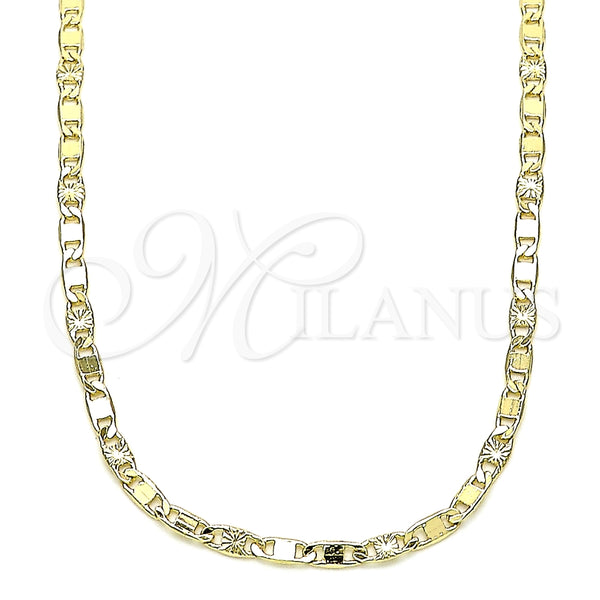 Gold Filled Necklace — Basic Necklace Mariner Design Diamond Cutting 04. 03 — main product view — SKU 144367 | Oro Laminado collar — básico Necklace Mariner diseño Diamond Cutting 04. 03 — SKU 144367