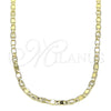 Oro Laminado Basic Necklace, Gold Filled Style Mariner Design, Diamond Cutting Finish, Golden Finish, 04.213.0242.22 (03 MM Thickness, 22 Inches Length)